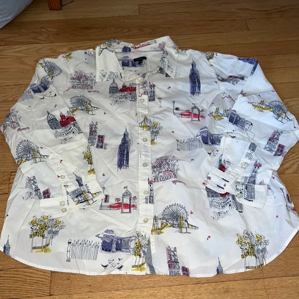 Talbots Patterned Dress Shirt